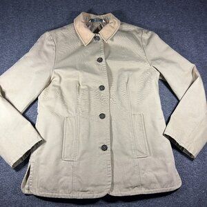 Vintage Barn Coat Jacket Women Size S Beige Corduroy Collar Chore Streetwear See